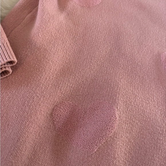 Nicole Miller Pink Heart Crew Neck Sweater - Picture 2 of 5